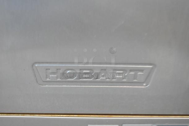 2018 Hobart LXER stainless steel undercounter dishwasher, 120/208-240V, 1 phase. Brand marking visible, commercial use.
