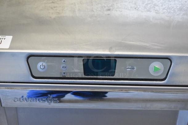 2018 Hobart LXER stainless steel undercounter dishwasher, 120/208-240V, 1 phase, with control panel and Advansys label.