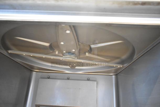 2018 Hobart LXER stainless steel undercounter dishwasher interior, clean condition, spray arm visible.