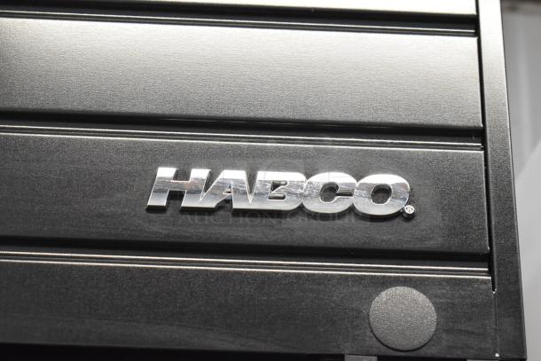 2019 Habco SE18 commercial single door reach-in cooler, poly-coated racks, 115V, 1 phase, shown with brand logo.