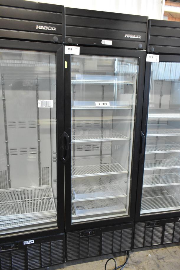 2019 Habco SE18 commercial cooler, single glass door, poly coated racks, 115V, 1 Phase, excellent condition.