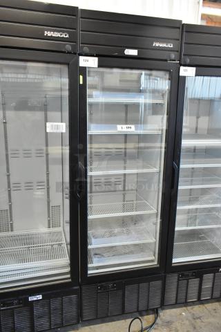 2019 Habco SE18 commercial cooler, single glass door, poly coated racks, 115V, 1 Phase, excellent condition.