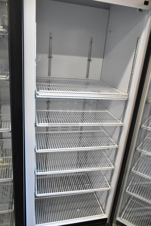 2019 Habco SE18HC commercial cooler with single glass door and poly-coated racks. Excellent condition, 115V, 1 Phase.