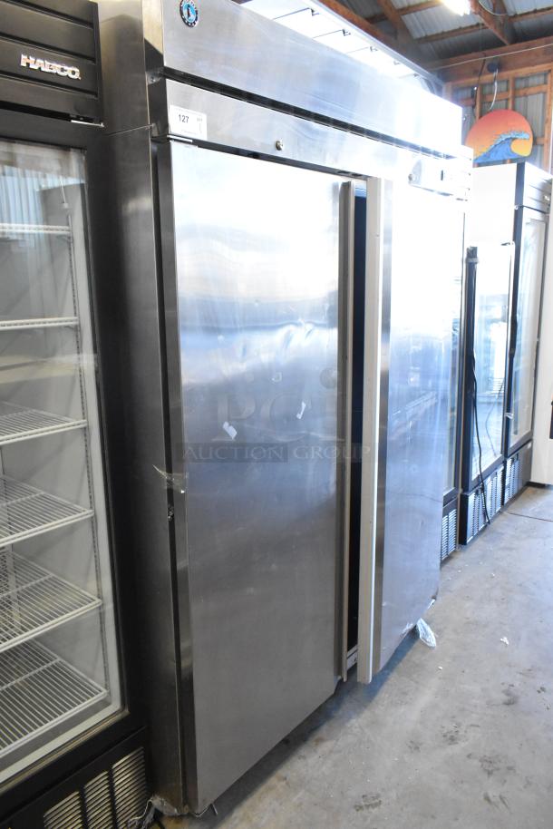 2019 Hoshizaki F2A-FS commercial 2-door reach-in freezer, stainless steel, on casters, 115V, 1 phase, good condition.