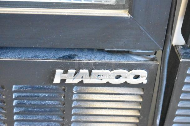Habco SE12 Commercial Cooler, single door, poly coated racks, 115V, 1 Phase, logo visible on black surface.