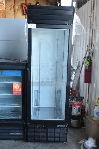 2019 Habco SE18HC Commercial Single Door Cooler, 115V, model SE18HC, excellent condition, glass front, black exterior.