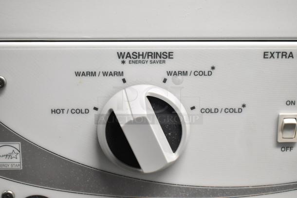Front panel of Speed Queen Alliance washer showing temperature settings with Energy Saver and Energy Star labels.