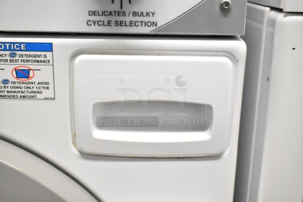 Speed Queen front load washer AFN50FSP111TW01 with control panel and label details, includes dryer ADG4BFGS111TW01.