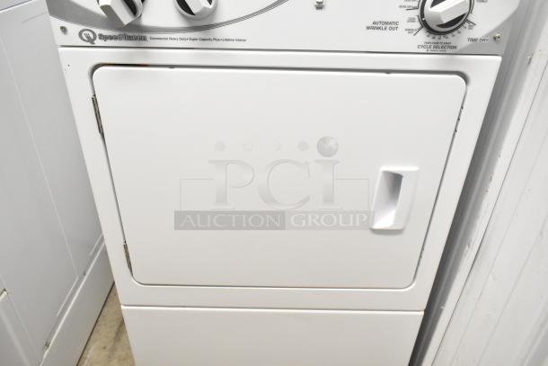 Speed Queen Alliance AFN50FSP111TW01 washer and ADG4BFGS111TW01 dryer, front load, white, excellent condition.