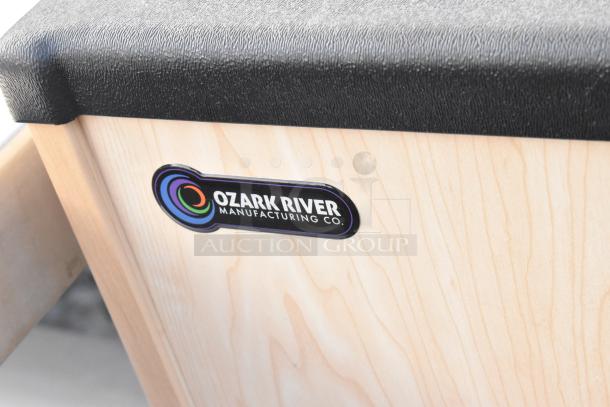 Brand new Ozark River Premier Maple Portable Hot Water Hand Sink, laminate cabinet, single basin, scratch and dent condition.