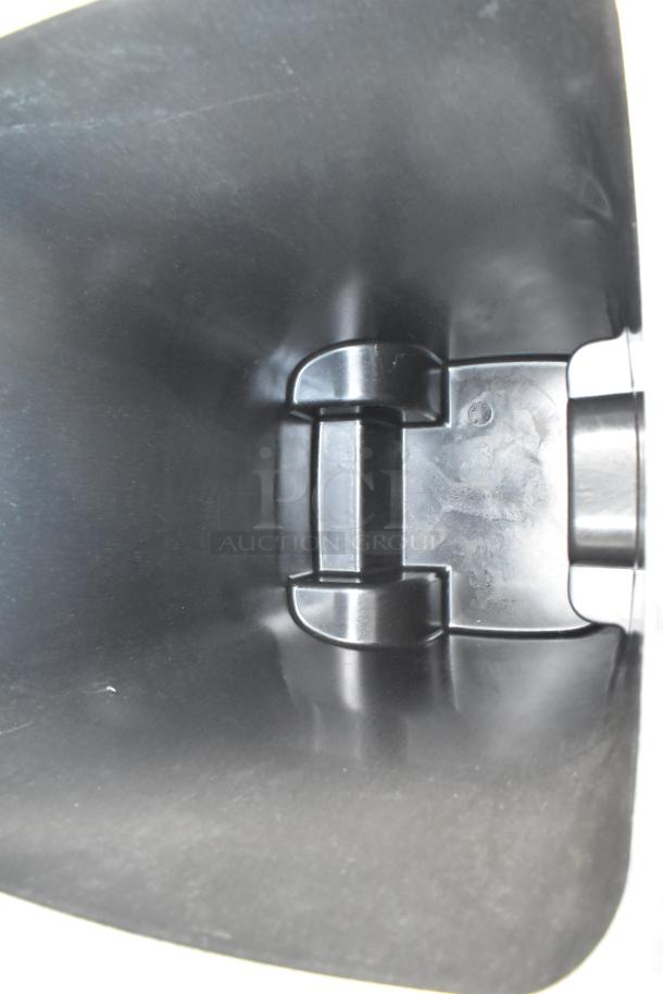 Black Lavex poly trash can, brand new with minor scratches. Spacious interior, durable design suitable for home or office use.