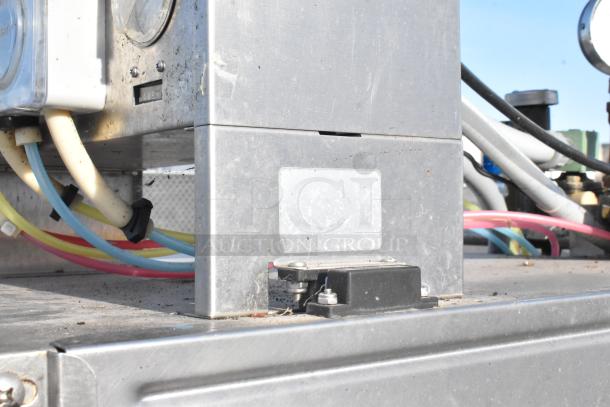 Knight GT Series Commercial Pass Through Dishwasher, showing external panel with wiring. Used condition with visible wear.