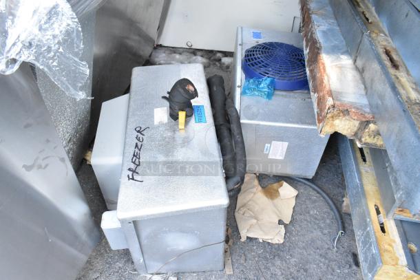 Norlake Walk-In Freezer Box with two evaporator fans, visible "Freezer" label, in used condition.
