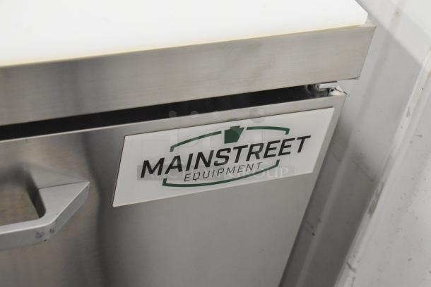 Mainstreet 829PT72 salad prep table, stainless steel, commercial casters, Bain Marie mega top, scratch and dent condition.