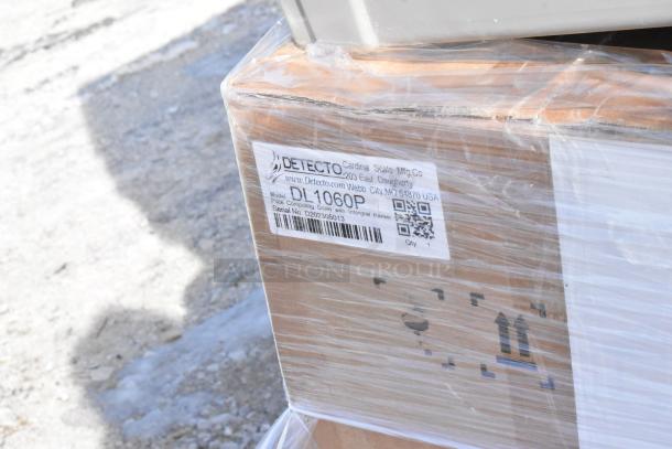 Cardinal Detecto DL1060P 60 lb. digital price computing scale in box, labeled with model and serial number, new condition.