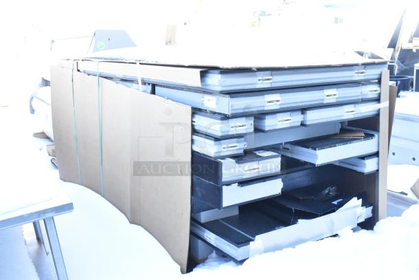 Brand new Amerikooler ND1500940S walk-in box, 5.5'x8', scratch and dent, no condenser or compressor, panels in packaging.