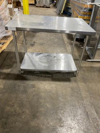 NBR Equipment Commercial Stainless Steel Single Undershelf Premium Worktop Table! Model: TS-4830! On Legs! - Item #1192392