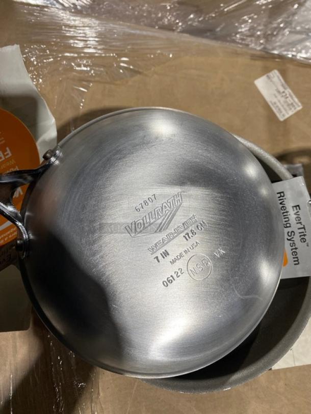 Vollrath frying pan, 11-inch, stainless steel, model 67807, NSF certified, Made in USA, new condition with labels.