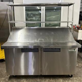 Falcon Food Service AST-60M 60" Mega Top Prep Table w/ (24) Pan Capacity with shelfs