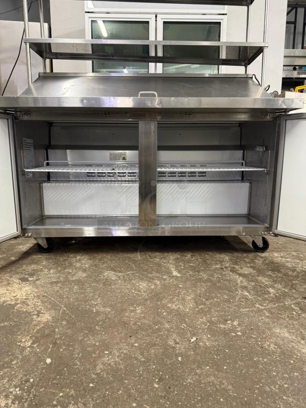 Falcon Food Service AST-60M 60" Mega Top Prep Table w/ (24) Pan Capacity with shelfs - Image 2 of 6