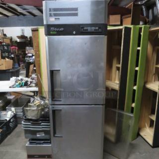 Turbo Air Model M3RF-192-N Dutch Door Refrigerator/Freezer on casters, 115V, stainless steel, includes 2 racks, dimensions 25x32x77 in.