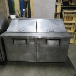 True 2 Door Refrigerated Prep Table, Model TSSU-60-24M, stainless steel, on casters, with 1 rack, 60x34x44, 115V, $5345.31.