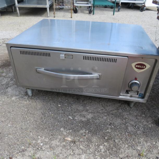 Wells 1 Drawer Warmer 5C-RW1HD, 120V, 29x21x14.5, stainless steel, excellent condition, visible model and brand label.