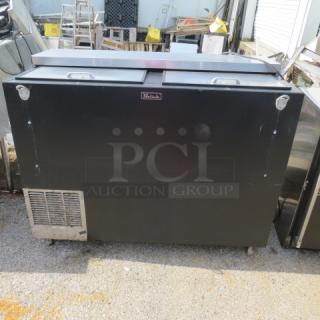 Perlick Bottle Box, Model BC48-1, 115V, 48x24x38 inches, black exterior, metal finish, used condition.
