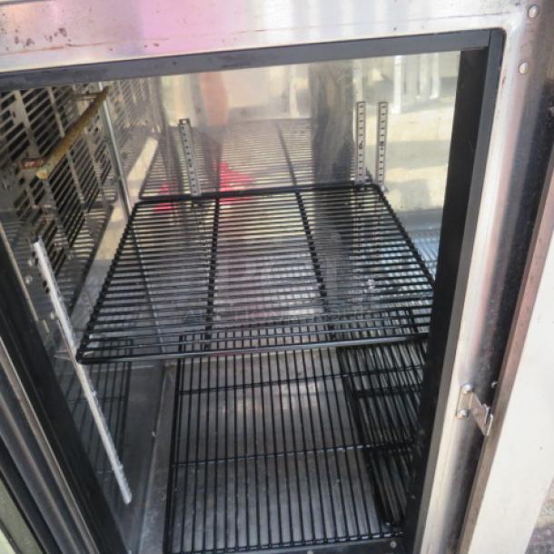 Perlick 3 Door Glass Door Back Bar Cooler, Model BBSN72-RT-1, 115 Volt, 72x5x36 inches, working condition.