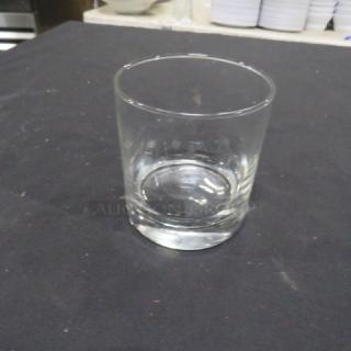 Clear rocks bar glass, model 10XBID, in excellent condition. No visible markings or labels.