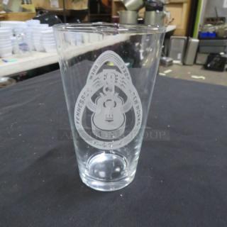Tennessee Brew Works beer glass with logo, in excellent condition. Clear glass, featuring etched brewery name and guitar design.