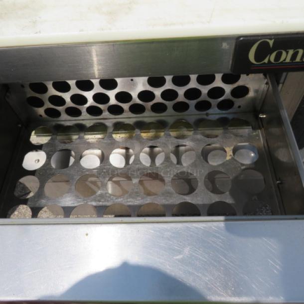 Continental 2 Drawer Refrigerated Prep Table, Model SW27-12M, on casters. Stainless steel, 115V, 28x34x42 inches.