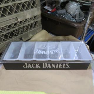 NEW Jack Daniels Domed Bar Center; features branded logo, divided compartments, and domed lid; pristine condition.