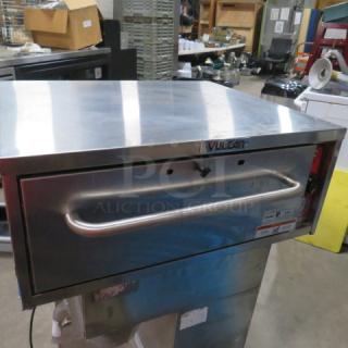 Vulcan VW1S 1 Drawer Warmer, 120V, 475W, stainless steel, 27.5x23.5x11.5 inches, excellent condition, visible labels.