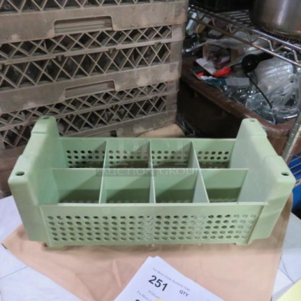 Vollrath Flatware Dish Rack, Model 52640, 3XBID, in green plastic, featuring multiple slots, priced at $119.13.