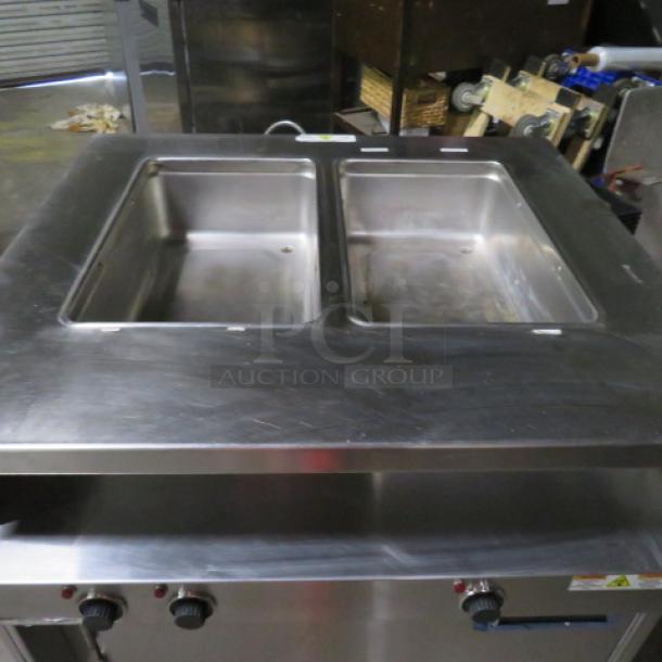 Randell Model 31330 Custom 2 Well Steam Table with 1 Door Potato Warmer, on casters, 36.5x35x34.5, 208V.