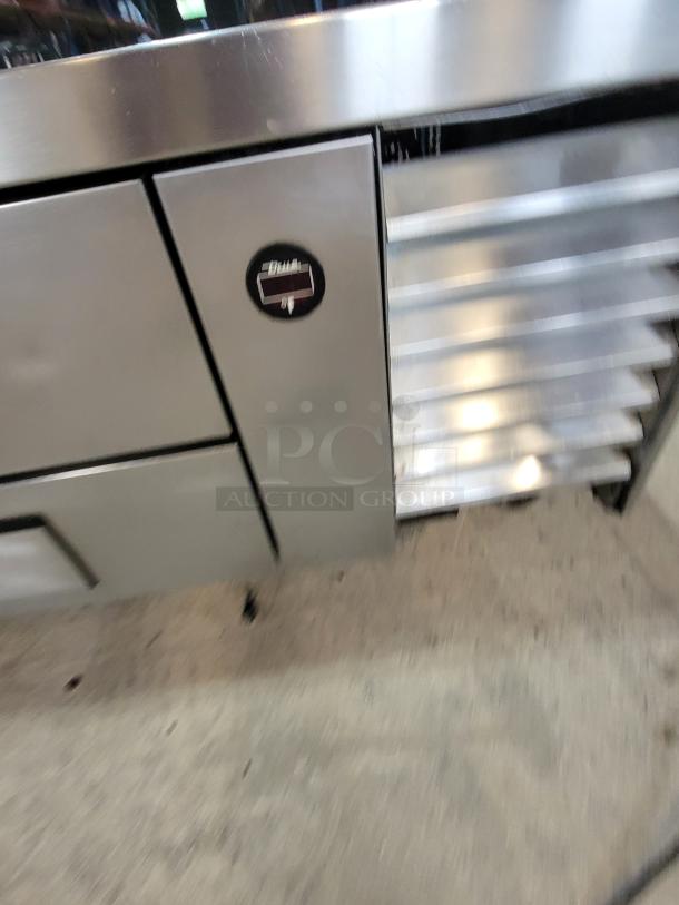 True TRCB-110 Chef Base, 110" with 6 drawers, stainless steel, commercial-grade, ideal for busy kitchens.
