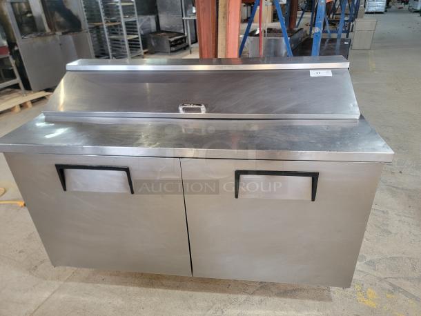 🔥 Boost Your Kitchen Efficiency! True 60" Salad/Sandwich Prep Table! Elevate your food prep game with this True TSSU-60-16-HC 60-inch Sandwich/Salad Prep Table with Refrigerated Base. This commercial-grade powerhouse is designed to streamline your operations and keep ingredients perfectly chilled. Tested and works! See video in description below 👇 - Image 1 of 5