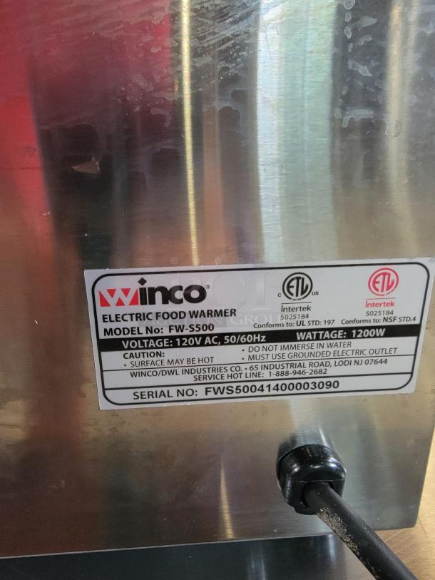 Keep Your Culinary Creations Perfectly Warm with the WINCO FW-S500 Electric Food Warmer!
Are you a caterer, restaurant owner, or just love hosting large gatherings? Don't let your delicious dishes get cold! Tested and working! - Image 3 of 3