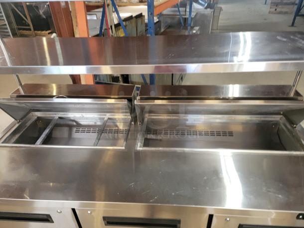❄️Boost Your Kitchen Efficiency!❄️ Westlake Massive 72" Prep Table & 3-Door Cooler - Ready to Go! Looking to streamline your food prep and keep ingredients perfectly chilled? This Refrigerated Food Prep Table is exactly what you need! We've fully tested it, and it's running flawlessly, ready to integrate into your busy kitchen! - Image 3 of 6