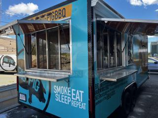 Quality Trailers 2014 mobile kitchen, 20'L x 8'5"W, fully equipped with 50 Amp electric, Predator 8750W Generator, and Protex II Fire Suppression.