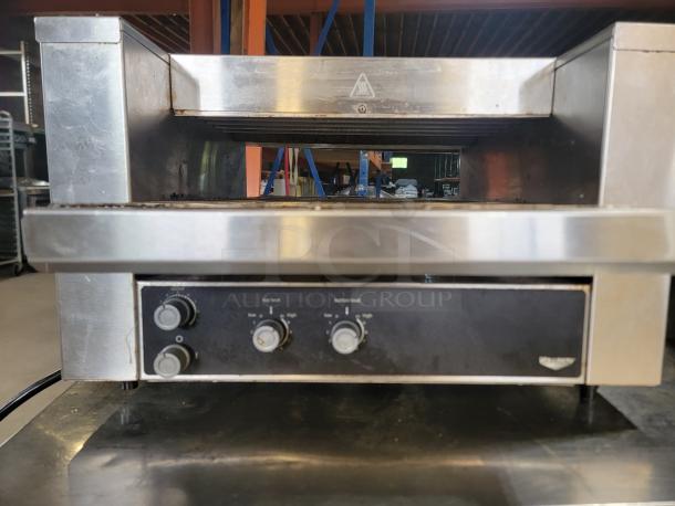 Vollrath JB3H commercial toaster/finisher, stainless steel, electric, countertop design, visible control knobs, used condition.