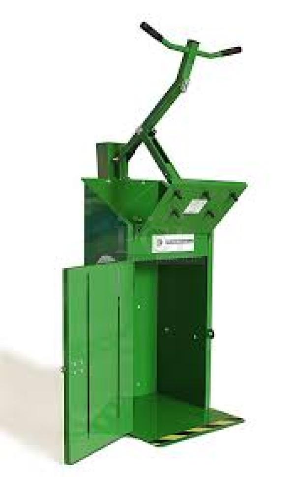 Green Zeus Recycling Compactor and Hand Baler, robust design, ideal for businesses, reduces waste volume.