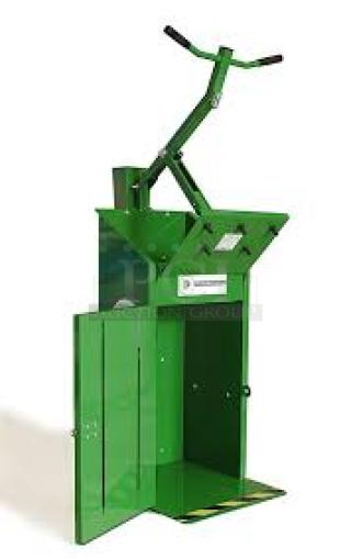 Green Zeus Recycling Compactor and Hand Baler, robust design, ideal for businesses, reduces waste volume.