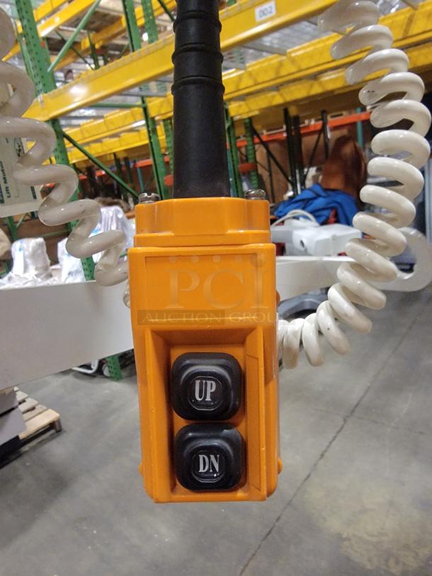 Columbus McKinnon Assist 1000 lifting system controls with "UP" and "DN" buttons, in excellent condition.