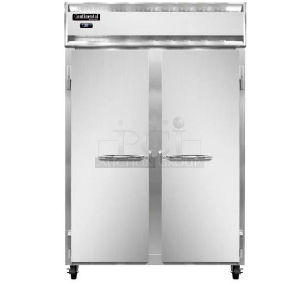 NEW! Continental Commercial Stainless Steel Solid 2 Door Reach In Refrigerator! Energy Star Certified! Model: 2RN SN: 16226285! - Image 1 of 9