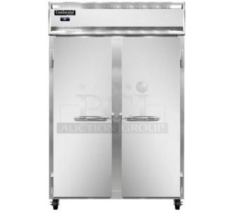 NEW! Continental Commercial Stainless Steel Solid 2 Door Reach In Refrigerator! Energy Star Certified! Model: 2RN SN: 16226285!