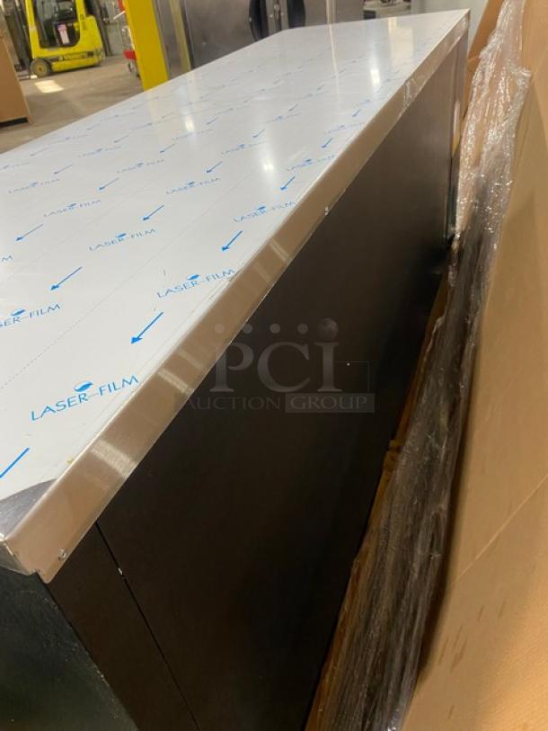 NEW! Micro Matic Pro-Line E-Series Commercial Black 3 Door Refrigerated Back Bar Cooler! With Stainless Steel Worktop! With Lock & Keys! Model: MBB-94 ESN: 8101869696! 115V 1 Phase! - Image 5 of 11