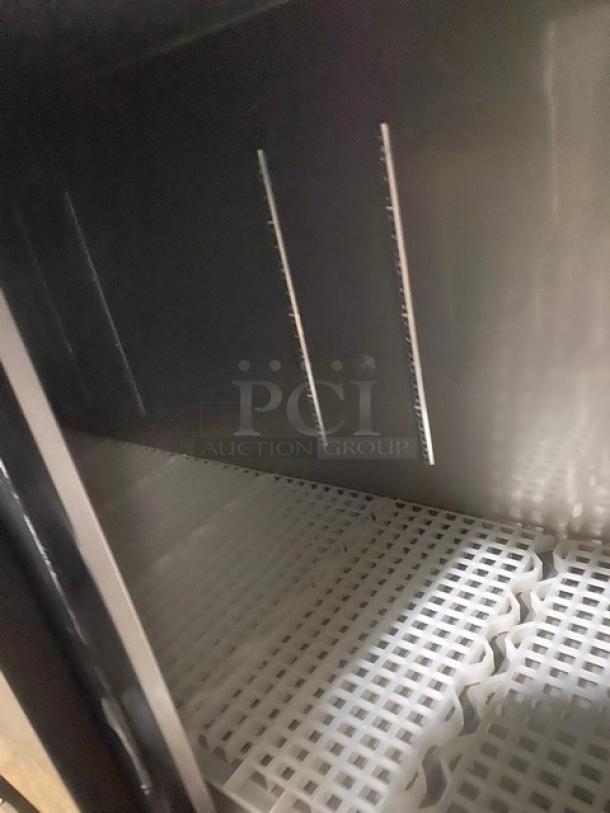 NEW! Micro Matic Pro-Line E-Series Commercial Black 3 Door Refrigerated Back Bar Cooler! With Stainless Steel Worktop! With Lock & Keys! Model: MBB-94 ESN: 8101869696! 115V 1 Phase! - Image 9 of 11