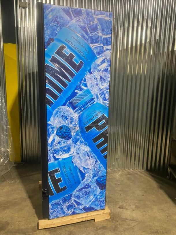 BRAND NEW! Imbera! Late Model! Commercial Black Single Glass Swing Door Reach In Merchandiser Refrigerator! Energy Star Certified! With Poly Coated Wire Racks! Model: G319 R2! 115V! With Legs! - Image 3 of 11